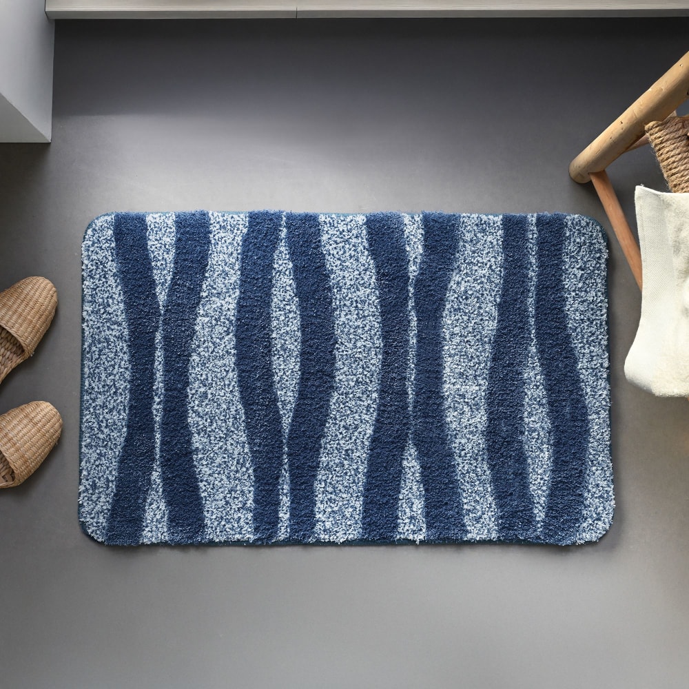 Tapis de bain en polyester 2250 g/m² bleu 50x80cm — vue 3