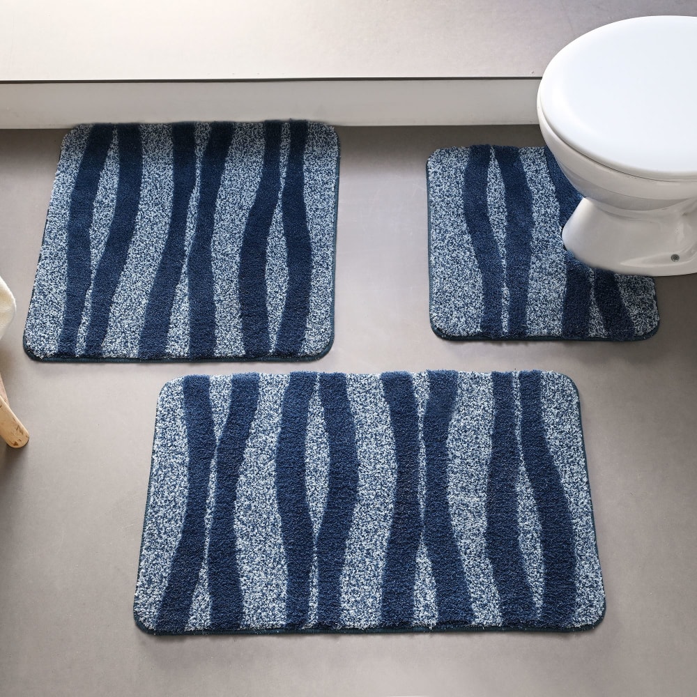 Tapis de bain en polyester 2250 g/m² bleu 50x80cm — vue 4