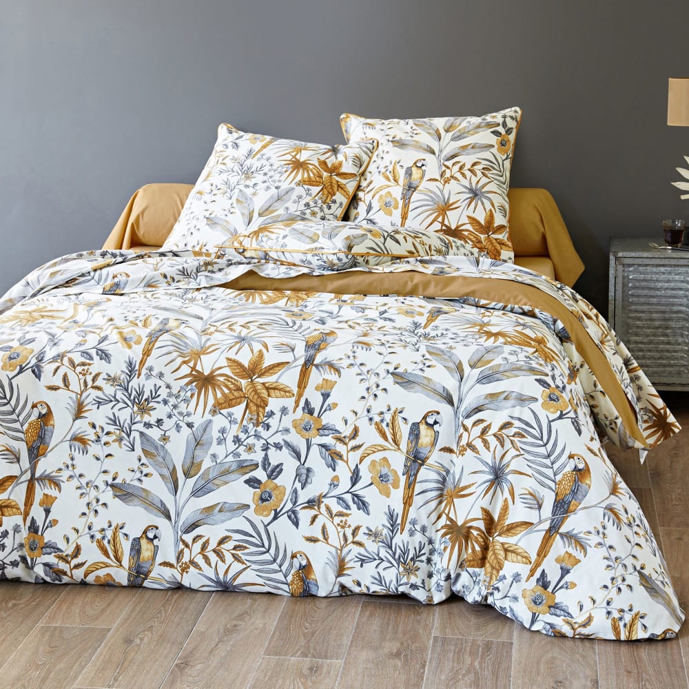 Housse de couette en coton marron 200x200cm