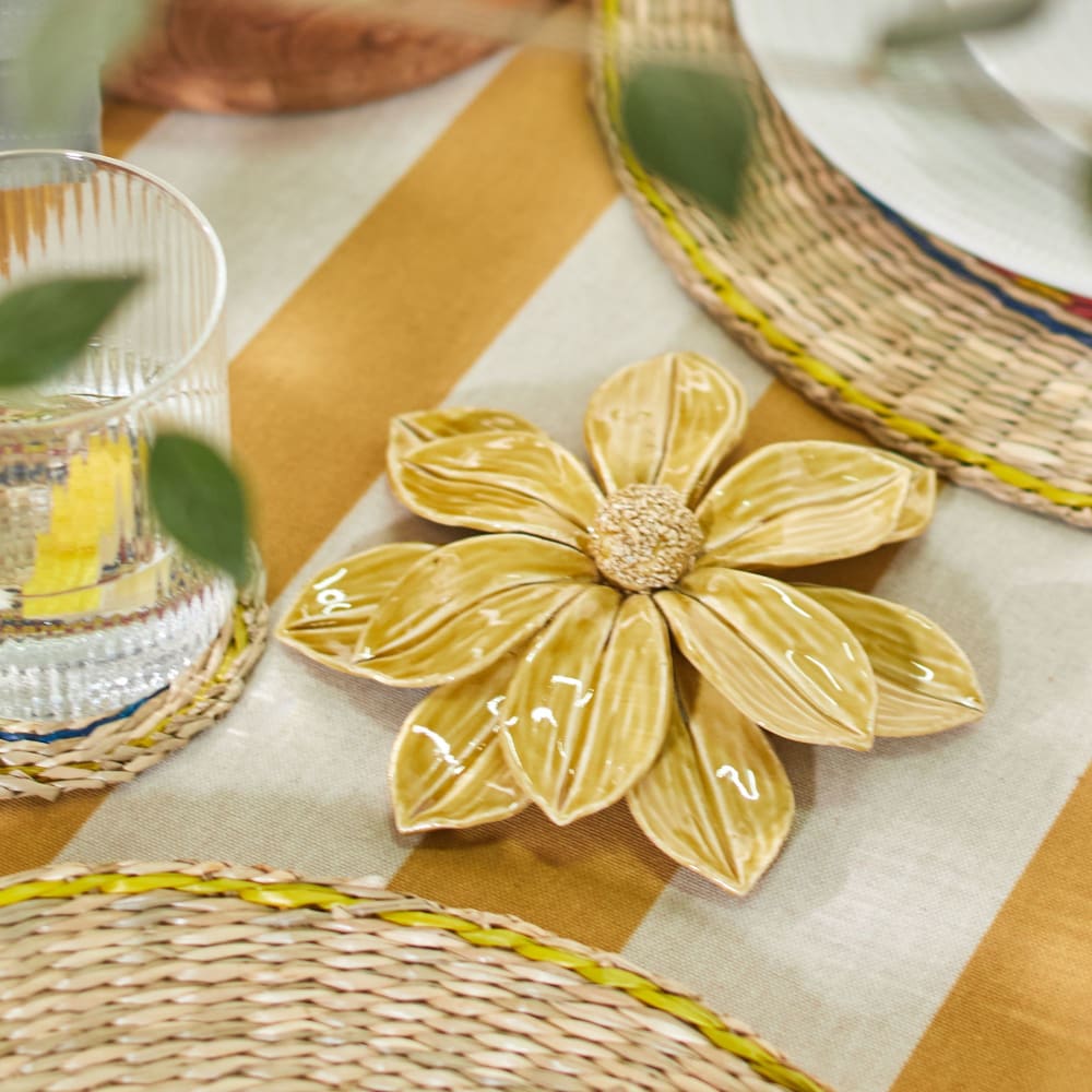 Objet décoration à poser en céramique jaune or moyen — vue 4