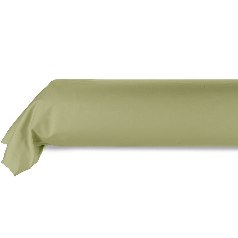 Taie de traversin coton vert verveine 185 cm