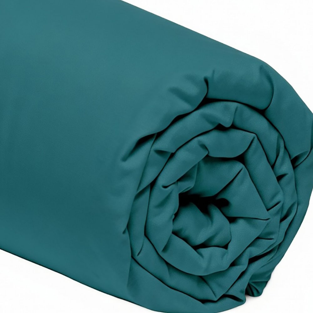 Drap housse percale de coton vert émeraude 180x200 cm — vue 4