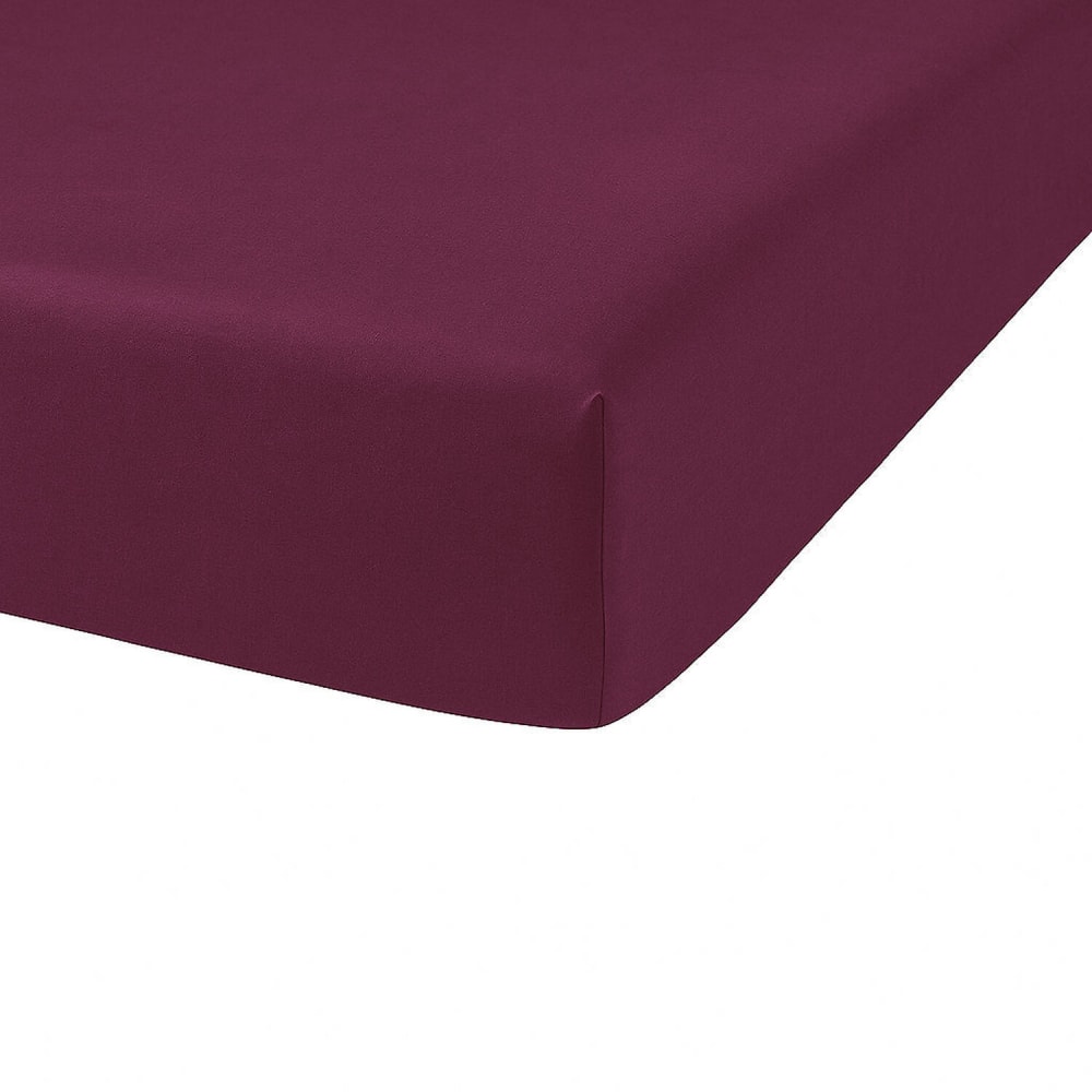 Drap housse coton rouge 90x190 cm