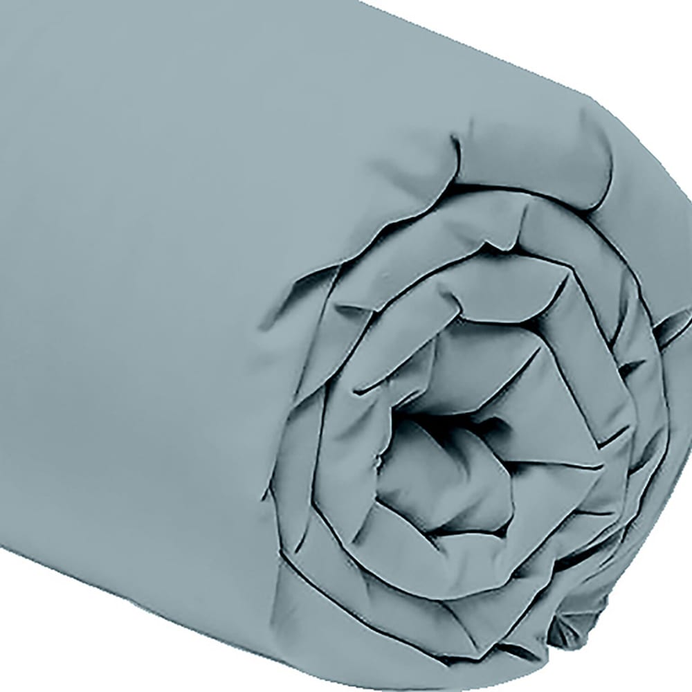 Drap housse percale de coton bleu140x190 cm — vue 4