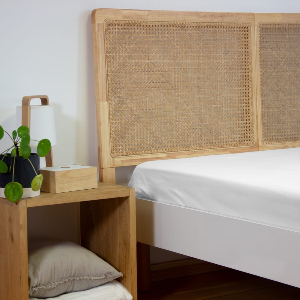 Drap housse percale de coton blanc 160x200 cm