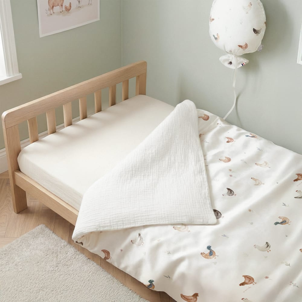 Wendbare bettumrandung aus musselin-baumwolle für babybett -