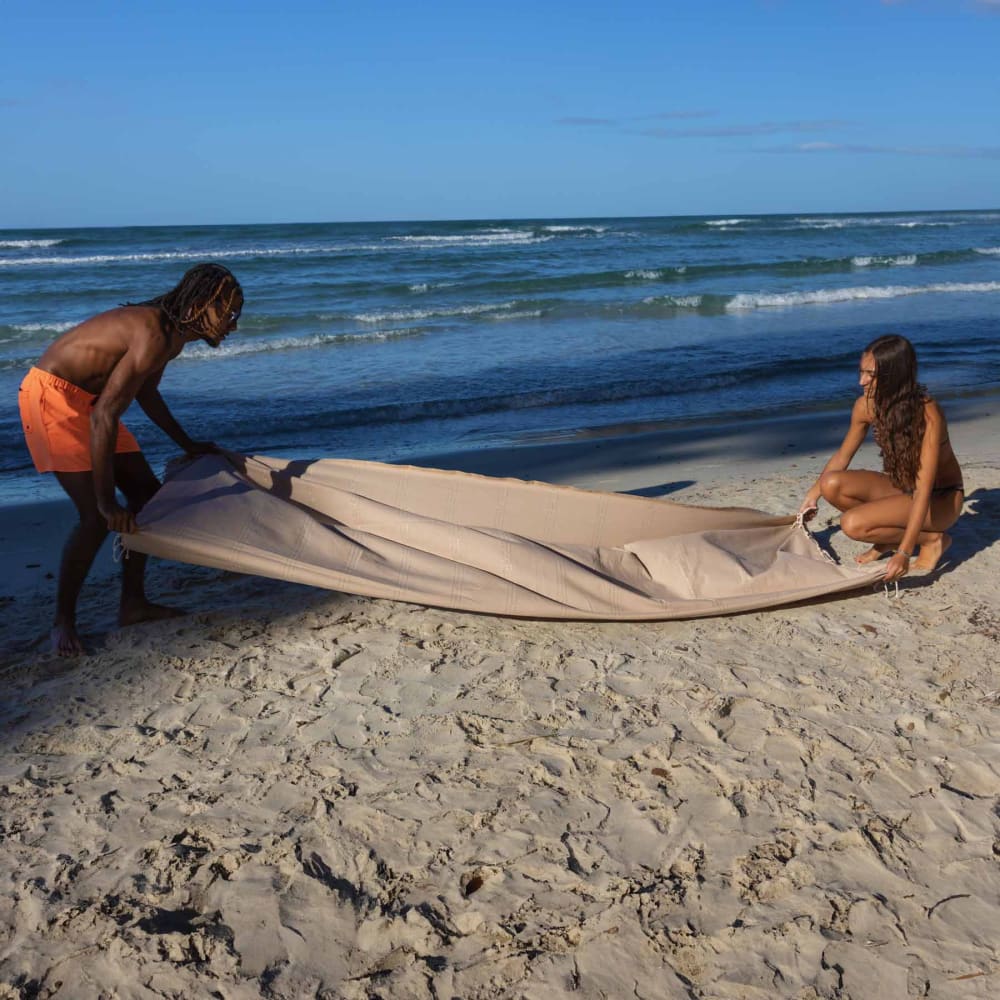Fouta géante coton recyclé praline 200x300 cm — vue 4
