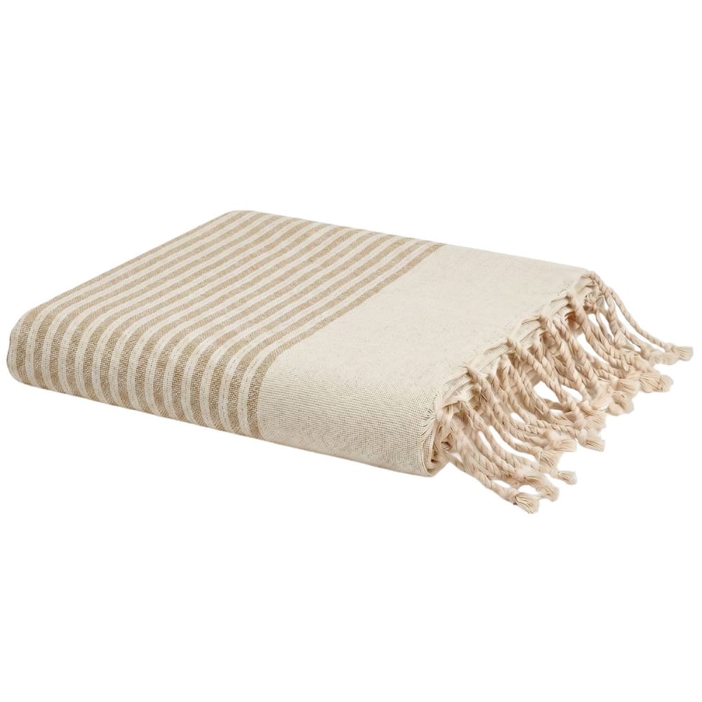 Fouta en coton recyclé noisette 100x200 cm Fouta en coton recyclé noisette 100x200 cm