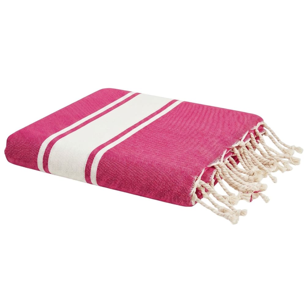 Fouta en coton recyclé fuchsia 100x200 cm Fouta en coton recyclé fuchsia 100x200 cm