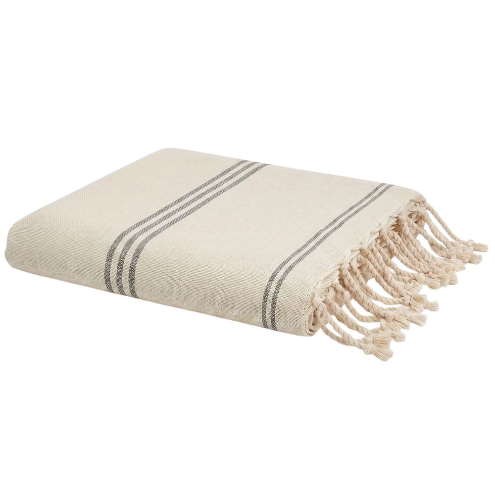 Fouta en coton recyclé ivoire 100x200 cm