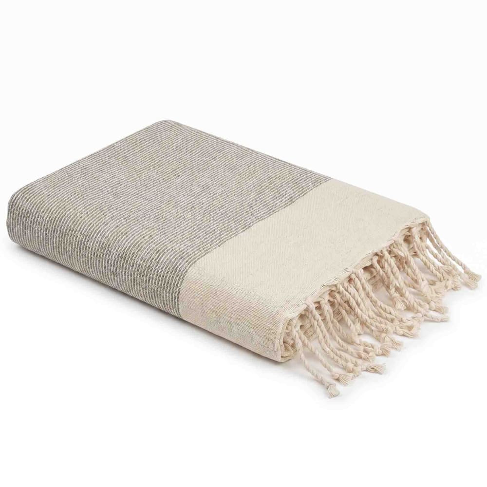 Fouta en coton recyclé gris souris 100x200 cm Fouta en coton recyclé gris souris 100x200 cm
