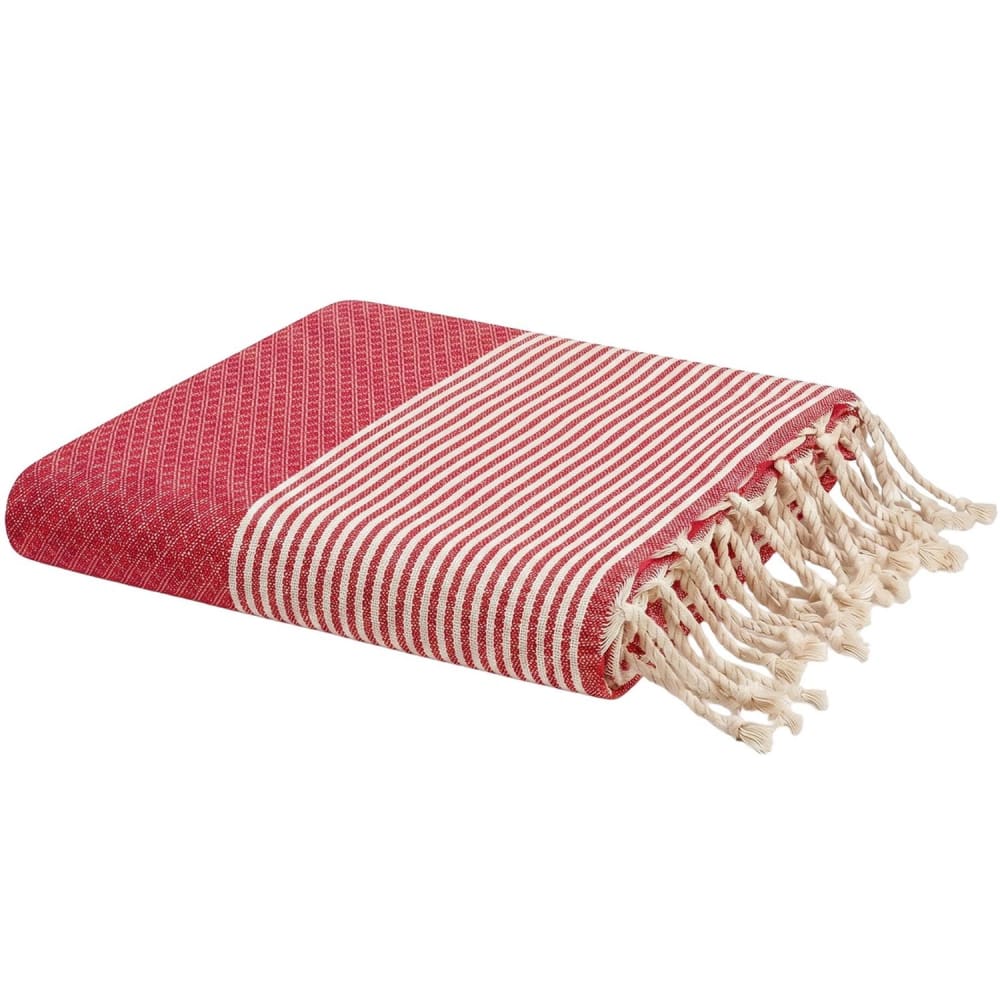 Fouta en coton recyclé rouge 100x200 cm Fouta en coton recyclé rouge 100x200 cm
