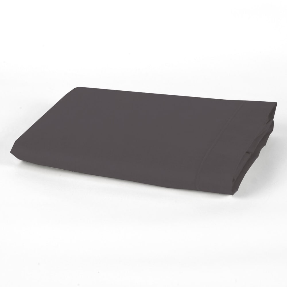 Draps plat coton gris 240x300 cm