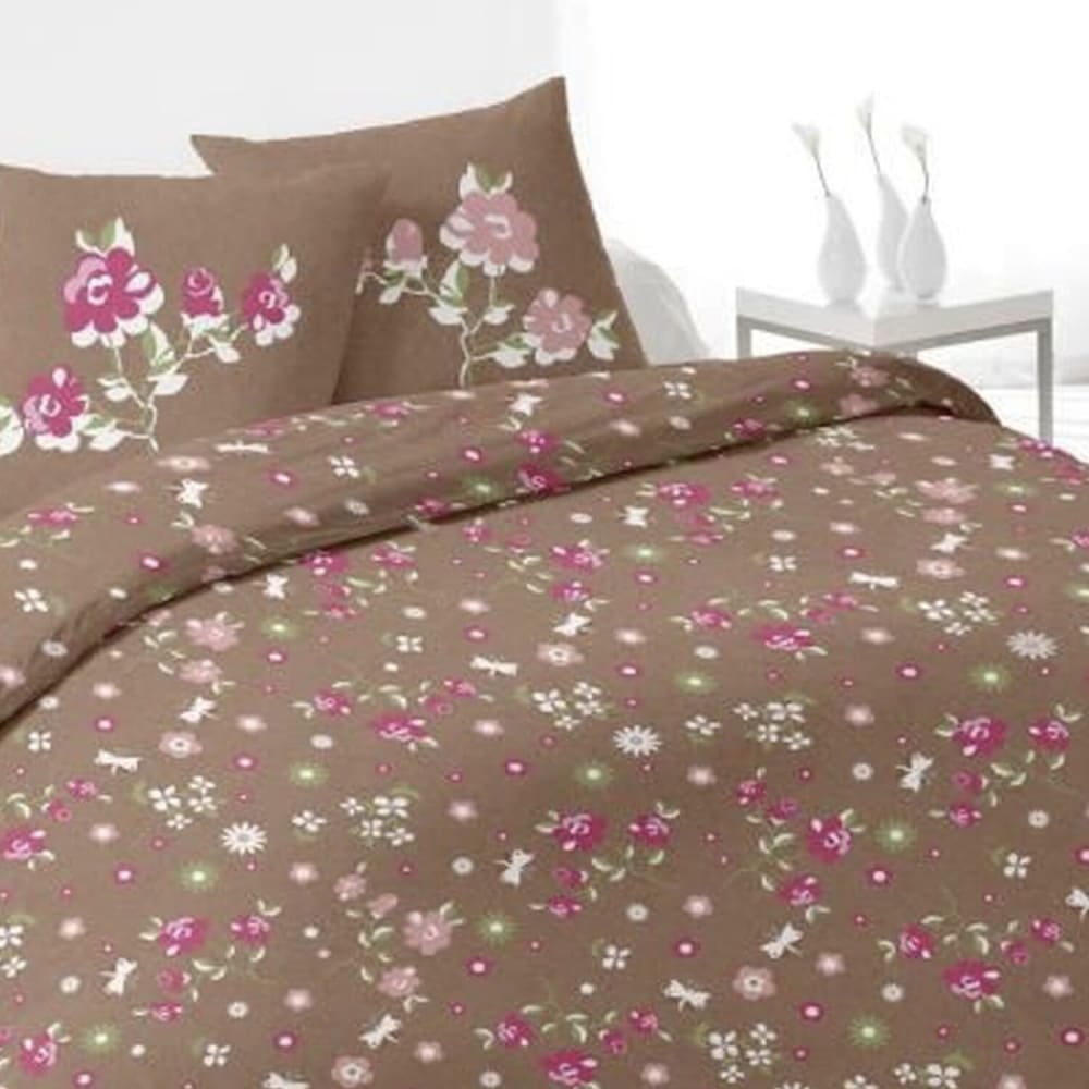 Parure housse de couette coton imprimée + 2 taies 240x220 cm - Maisons du Monde