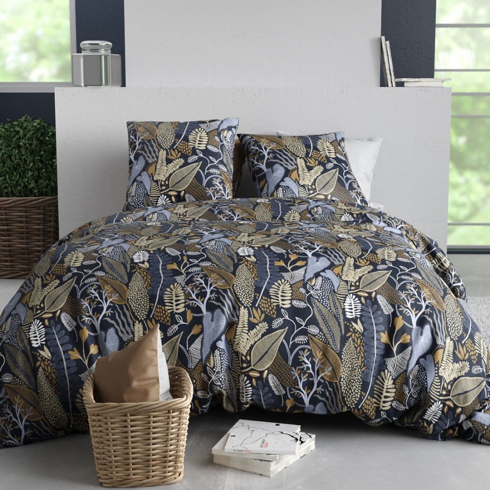 Parure de couette 100% coton 57 fils imprimée 260x240cm 2 taies