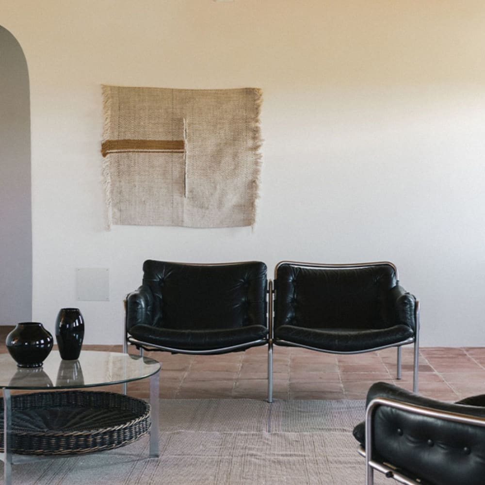 Handgewebter Wandbehang Pedregal beige 90 x 105 cm - Maisons Du