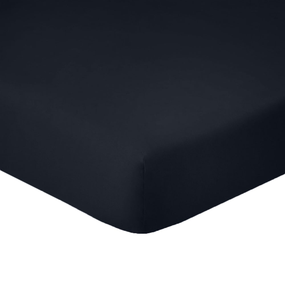 Drap housse coton noir 90x190 cm