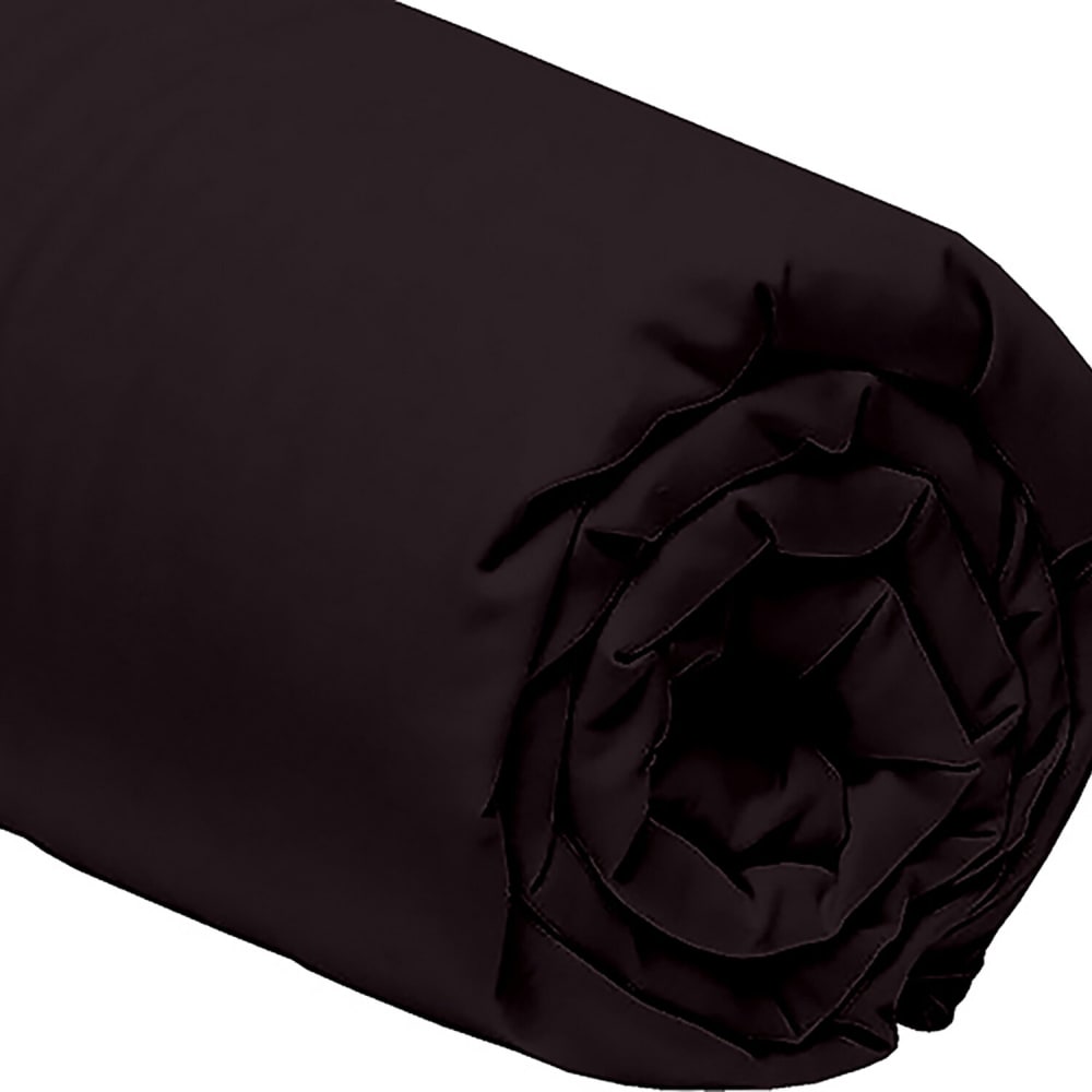 Drap housse percale de coton noir 140x190 cm — vue 4