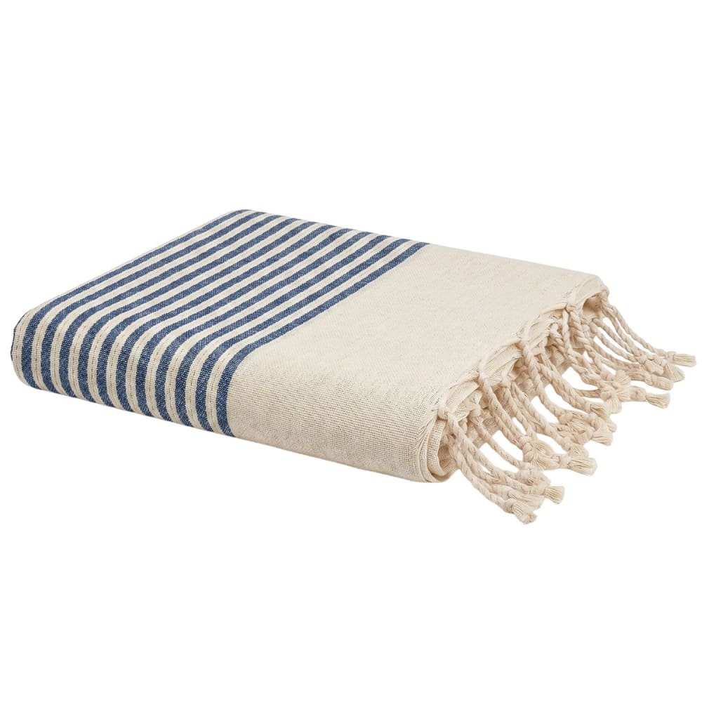 Fouta en coton recyclé bleu marine 100x200 cm Fouta en coton recyclé bleu marine 100x200 cm