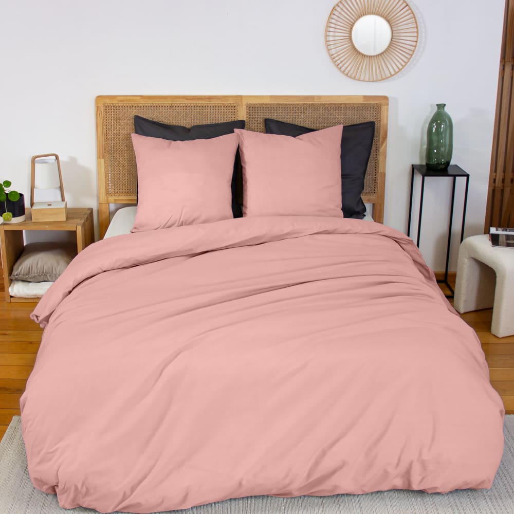 Drap housse percale de coton rose the 140x190 cm — vue 4
