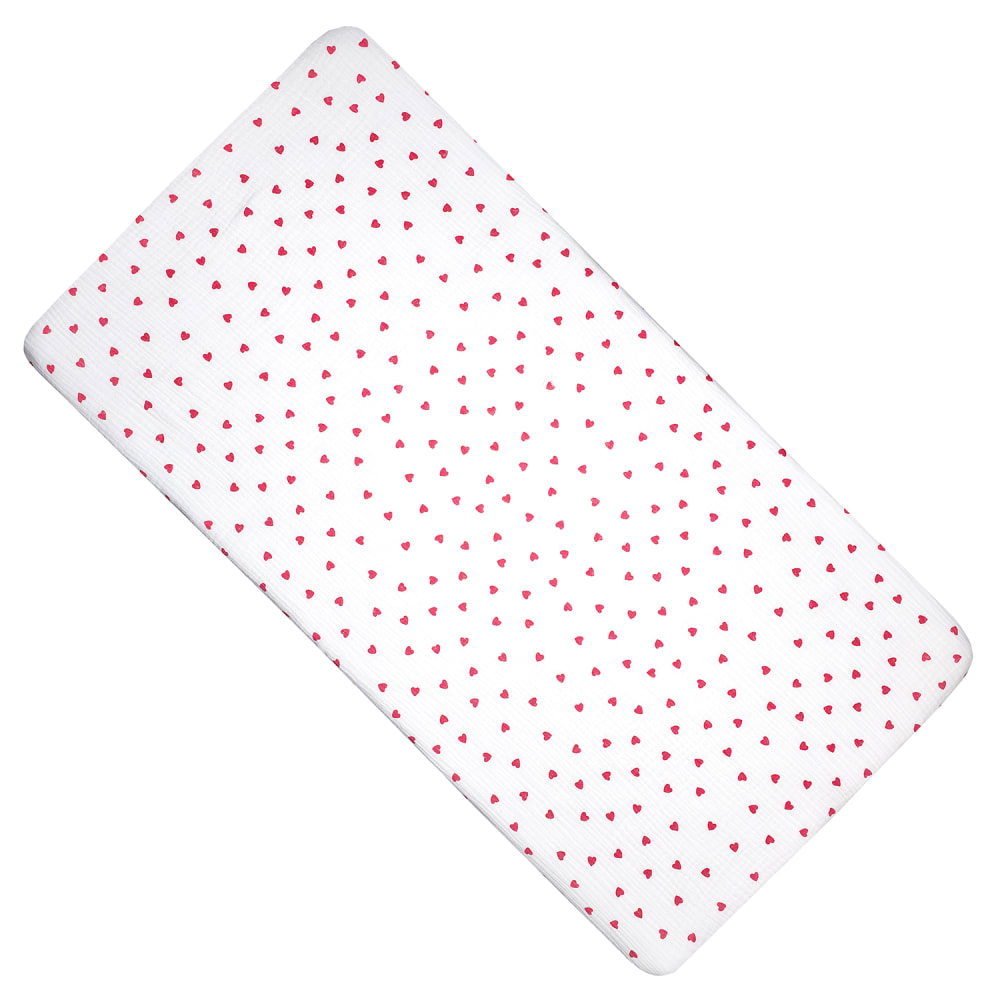Drap housse berceau bébé en coton rouge 40x80 cm Drap housse berceau bébé en coton rouge 40x80 cm