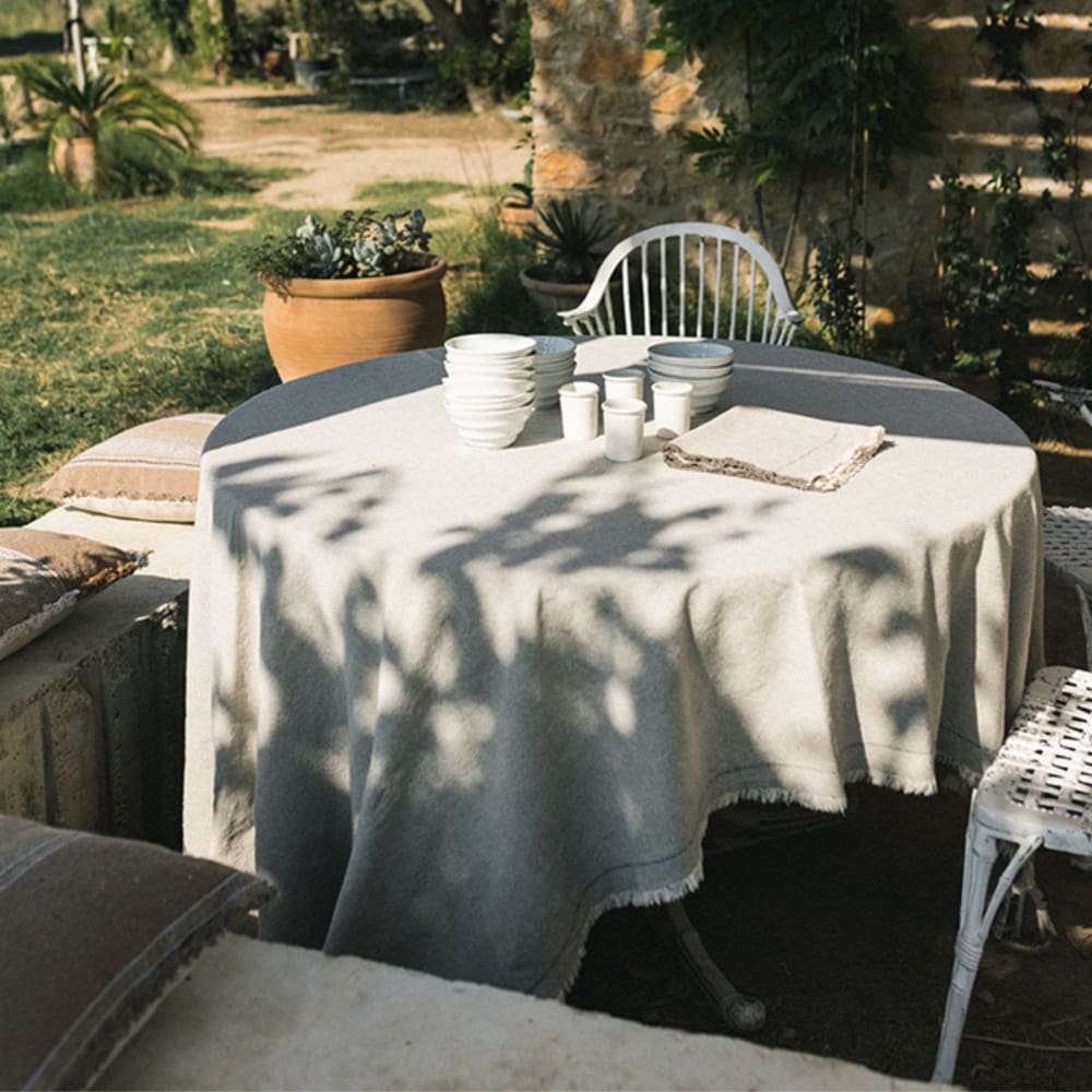 Nappe en coton tissée - franges