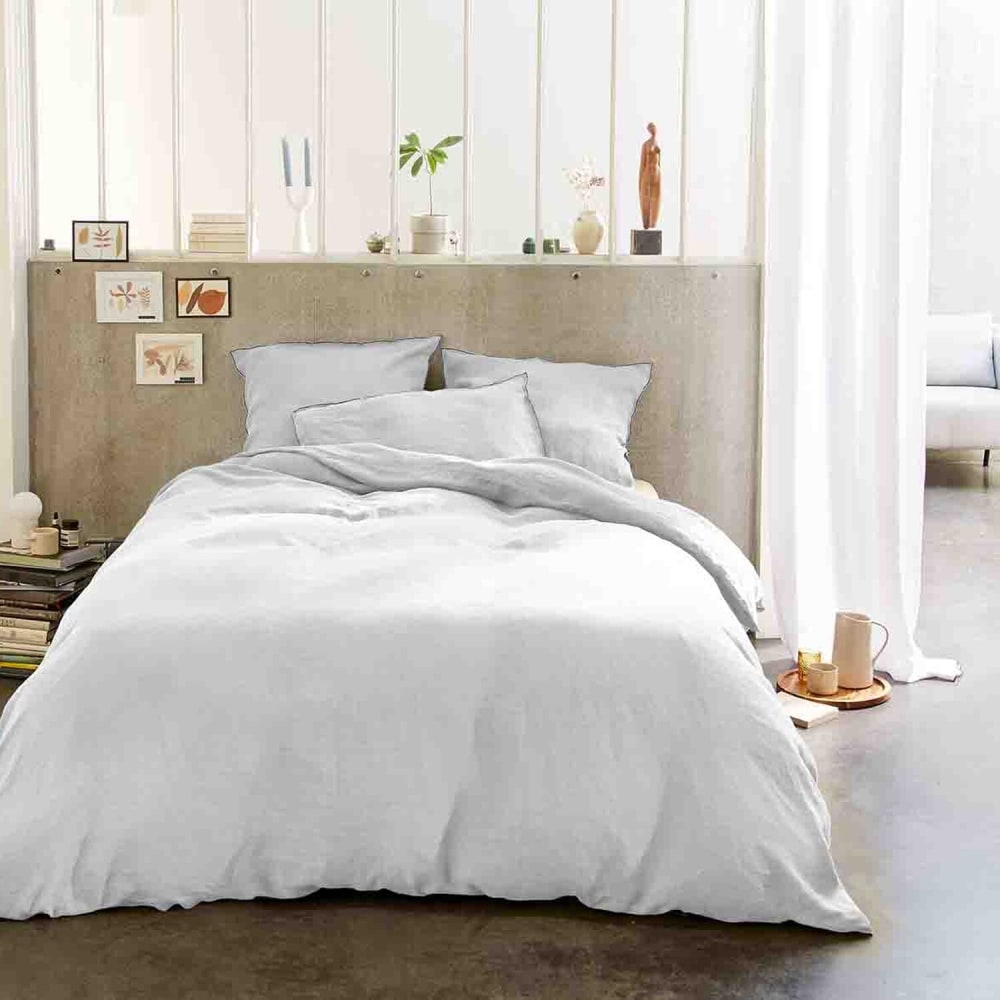 Parure housse de couette en lin poire 260x240 cm — vue 4