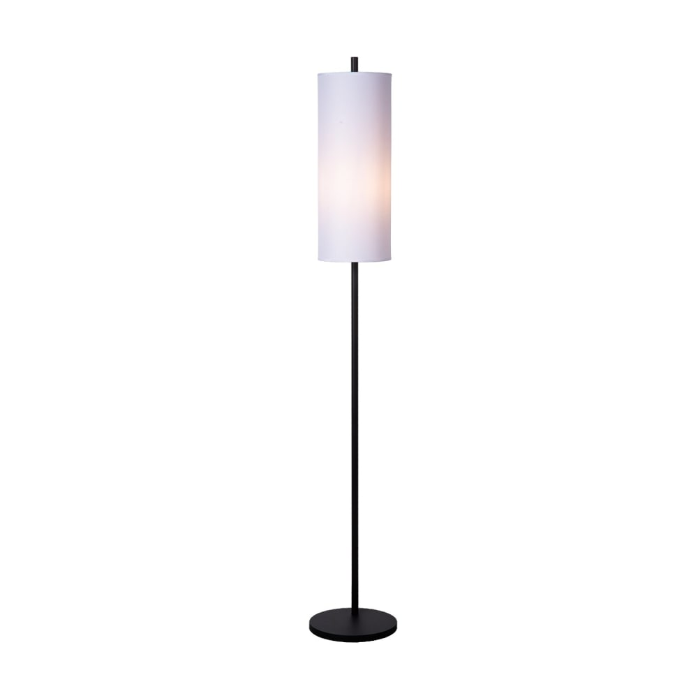 Lampadaire blanc en métal et lin design élancé, 25x25x160 cm — vue 4