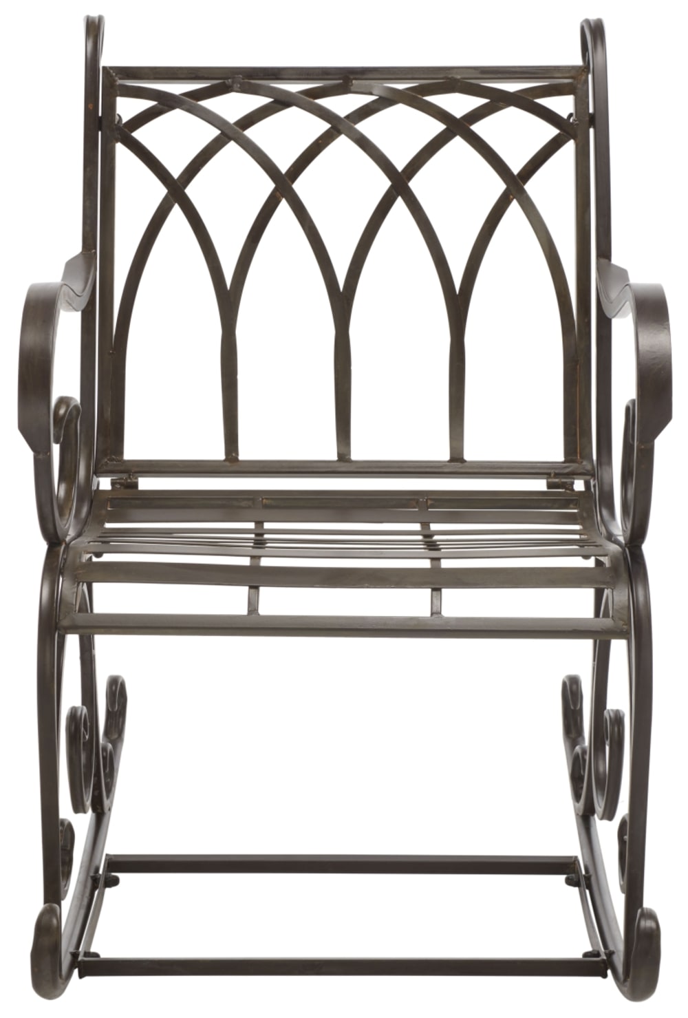 Fauteuil à bascule pour l'extérieur en fer, marron Fauteuil à bascule pour l'extérieur en fer, marron