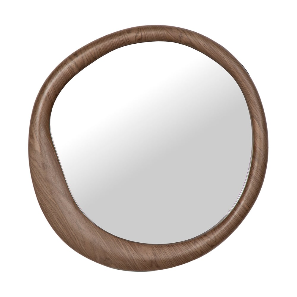 Atmooz Spiegel aus Holz, Helle Walnuss, 78x80x4,5 cm Braun Glas