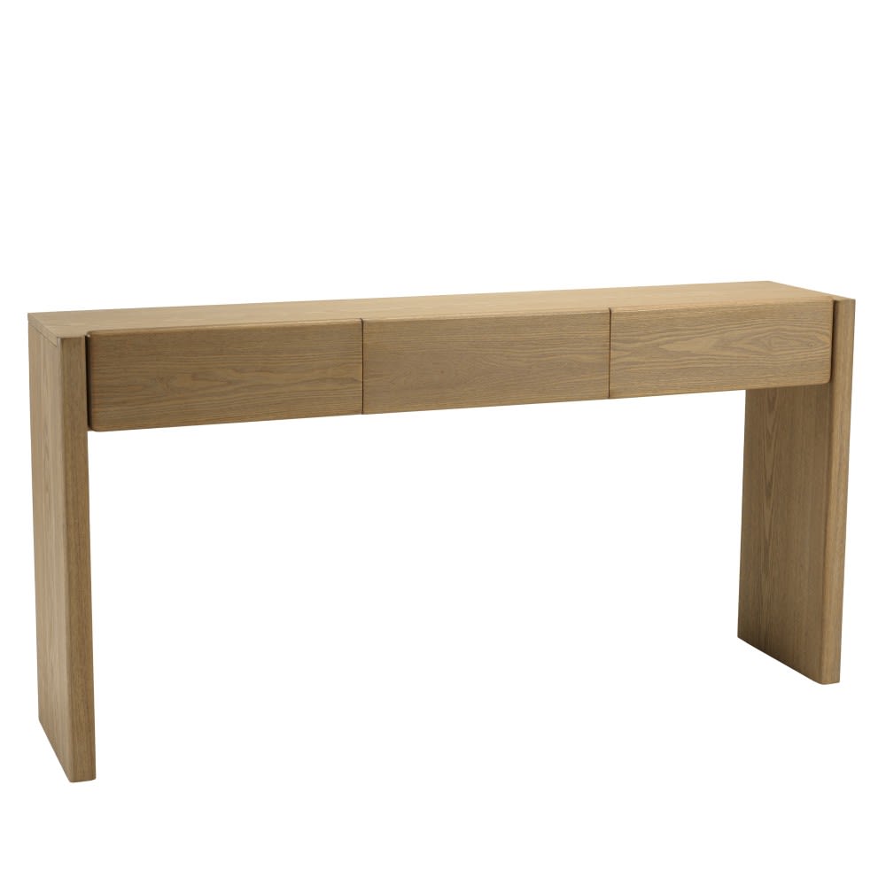 MACABANE Konsole L160 in Naturfarbe, 3 Schubladen style classic chic Braun Holz