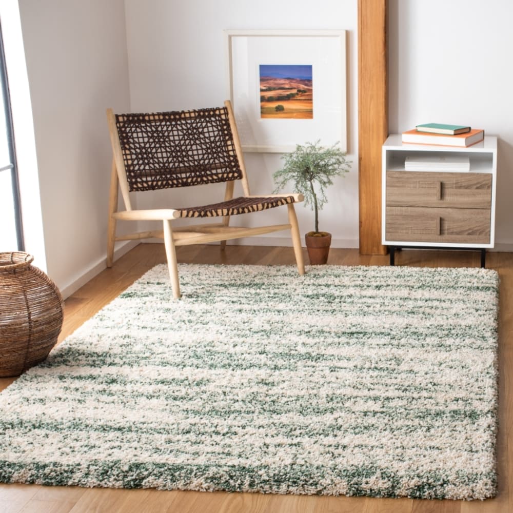 Tapis en polypropylène blanc/vert, 160 x 229 cm — vue 3
