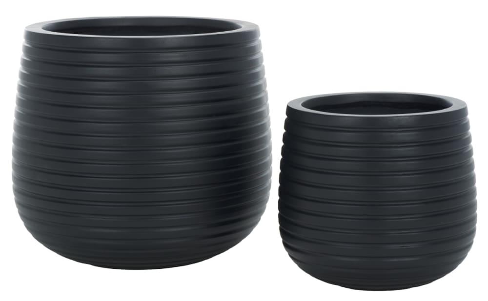 Ensemble de 2 pots de fleurs en céramique noire