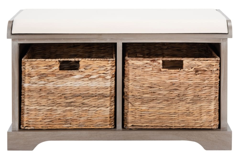 Banc en bois, blanc lavé Banc en bois, blanc lavé