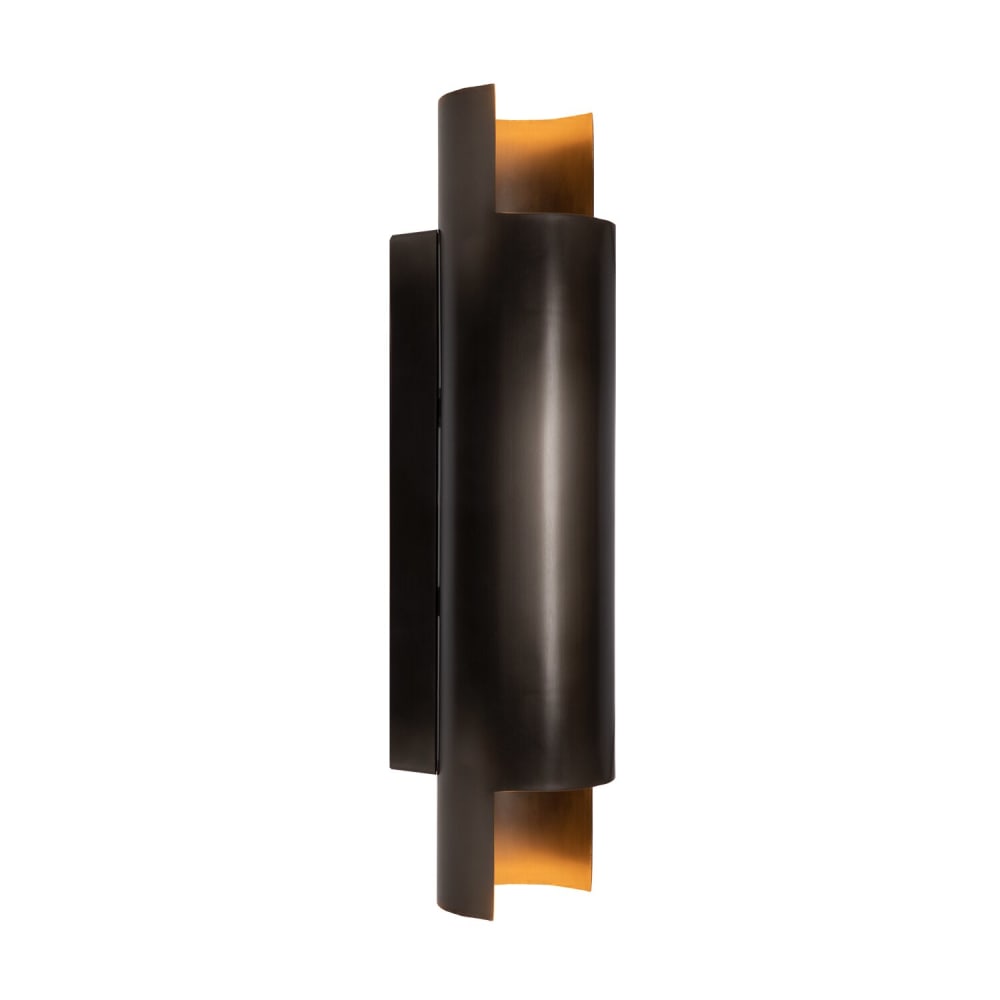 Applique murale en métal noir avec intérieur doré, 37cm