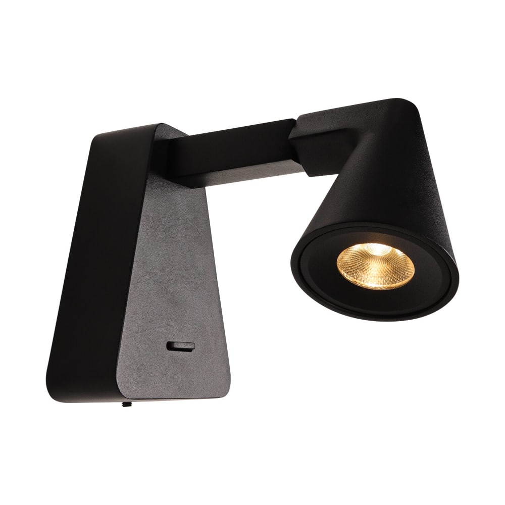 Applique murale en métal noir, led intégrée, éclairage indirect