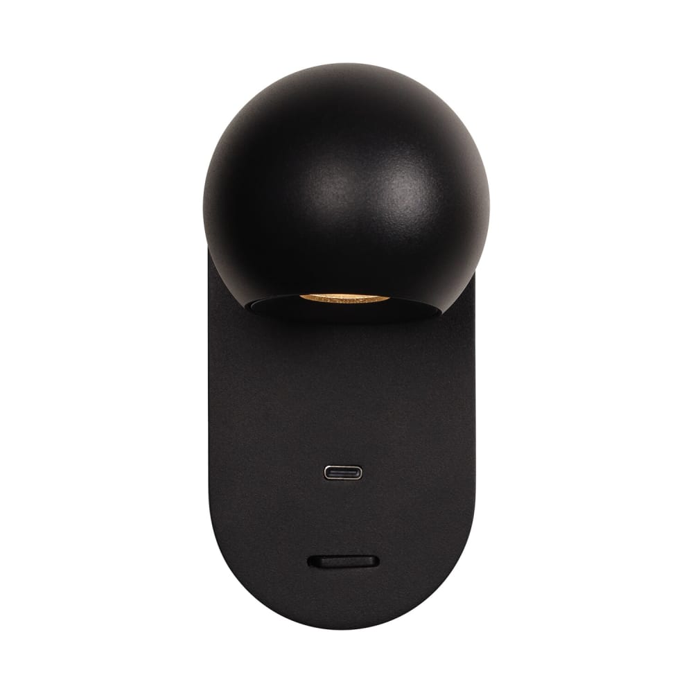Applique murale spot en métal noir, led intégrée, hauteur 13 cm — vue 4