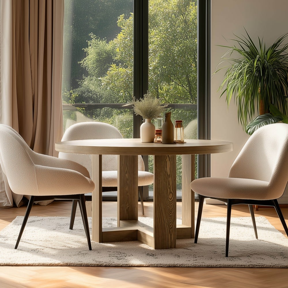 Runder Esstisch D125 cm, naturfarben - Maisons Du Monde