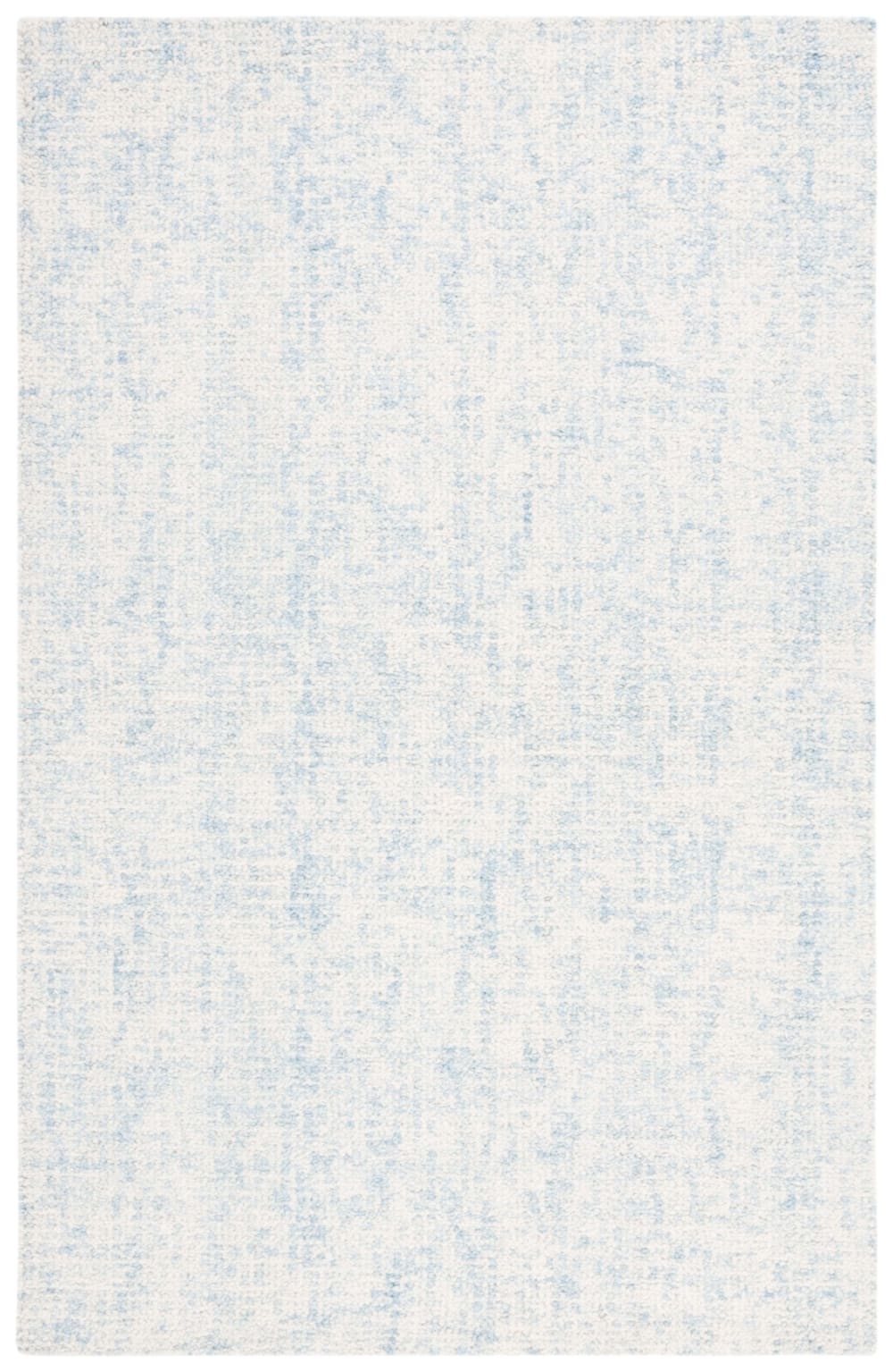 Tapis géométrique en laine bleu/blanc, 152 x 244 cm