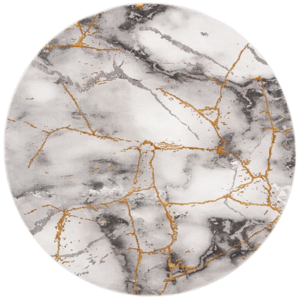 Tapis contemporain en polypropylène gris/or, 160 cm