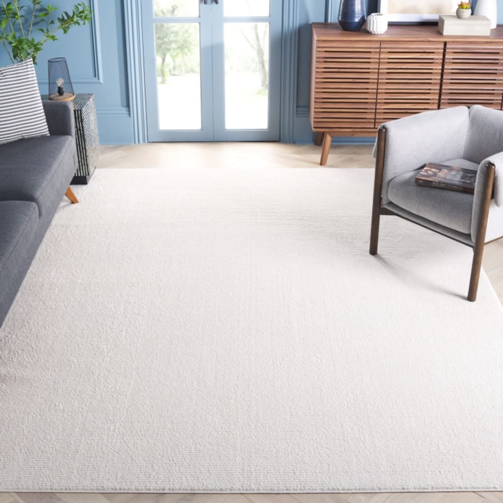 Tapis solide et tonale en polyester blanc, 274 x 366 cm — vue 3