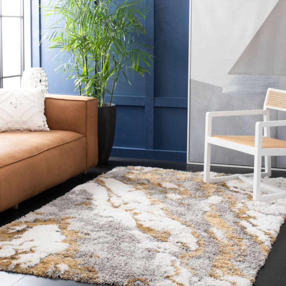 Tapis en polypropylène gris/or, 183 x 274 cm — vue 3