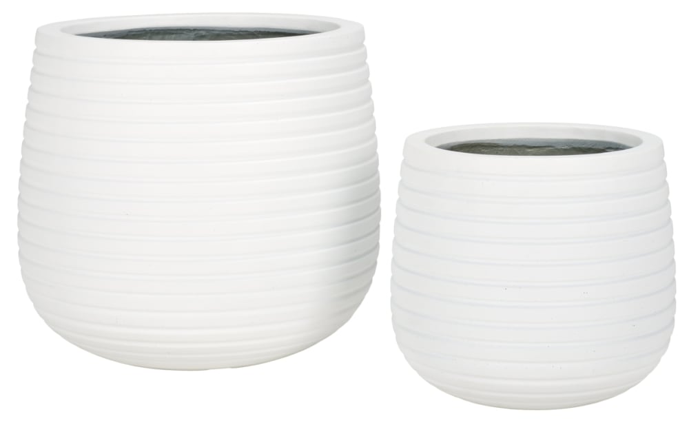 Ensemble de 2 pots de fleurs en céramique blanche