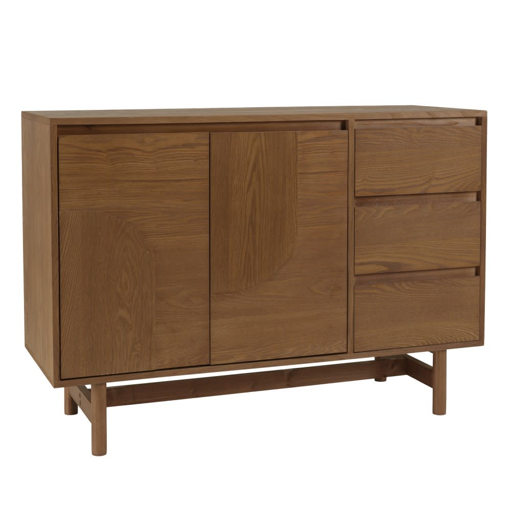 MACABANE Sideboard in Naturfarbe, 3 Schubladen style classic chic Braun Holz