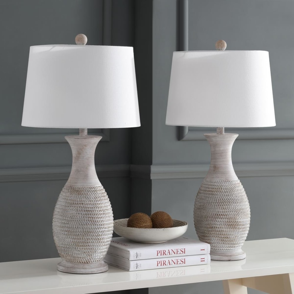 2er-Set tischlampen aus Polyresin, Grau - Maisons Du Monde