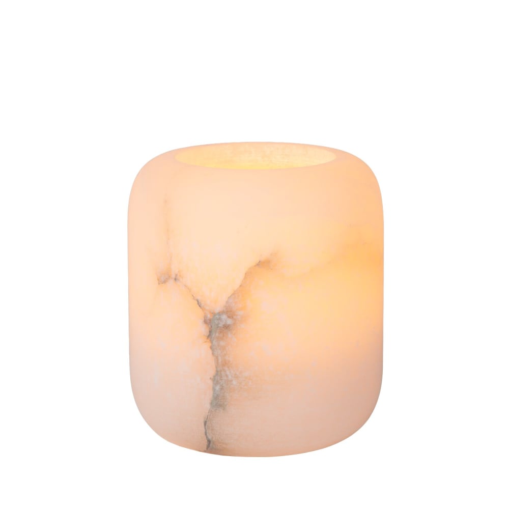 Photophore en composite beige naturel, design organique, taille s