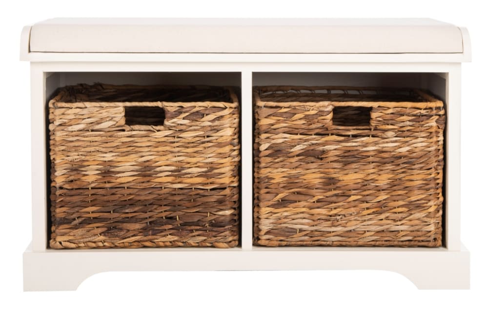 banc en bois blanc vintage