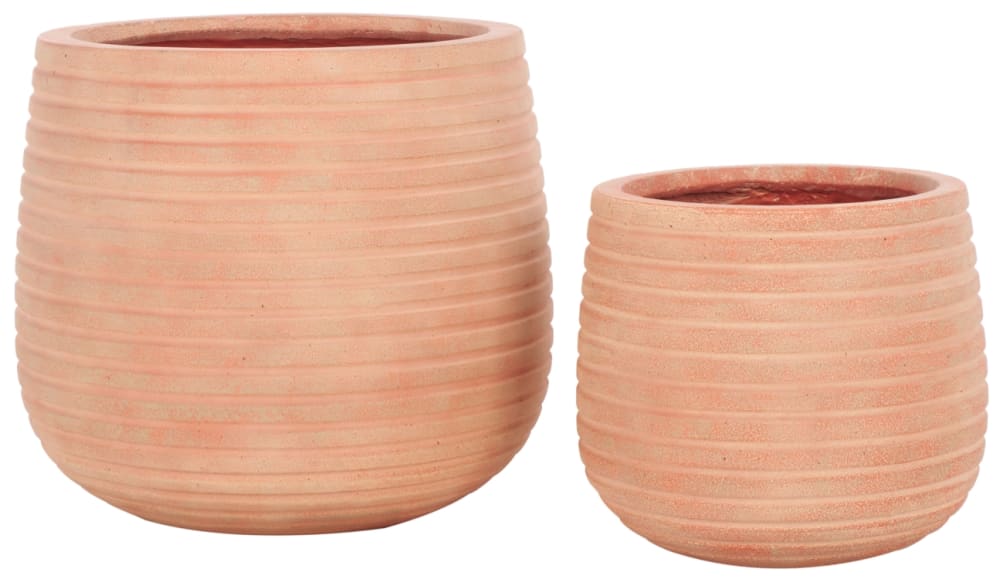 Ensemble de 2 pots de fleurs en céramique orange