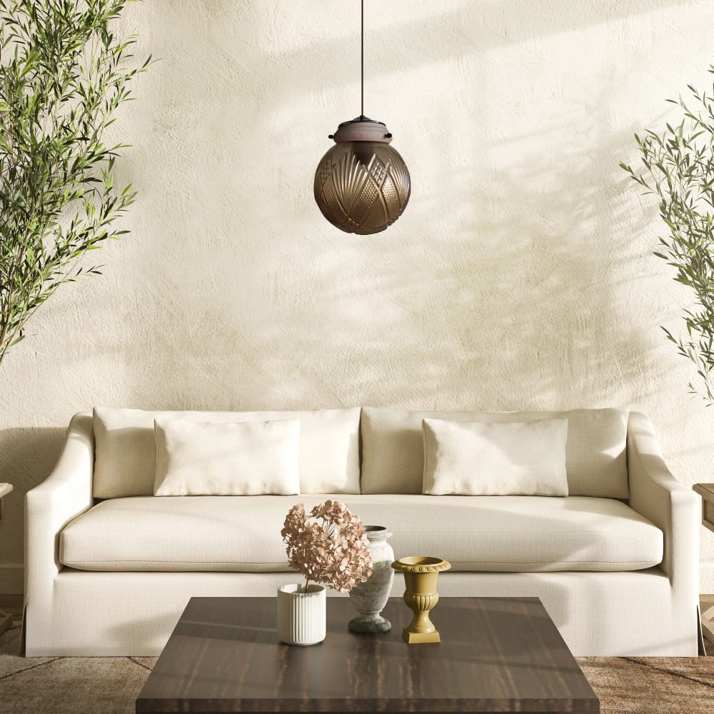 Suspension verre globo naturel or D18cm — vue 3