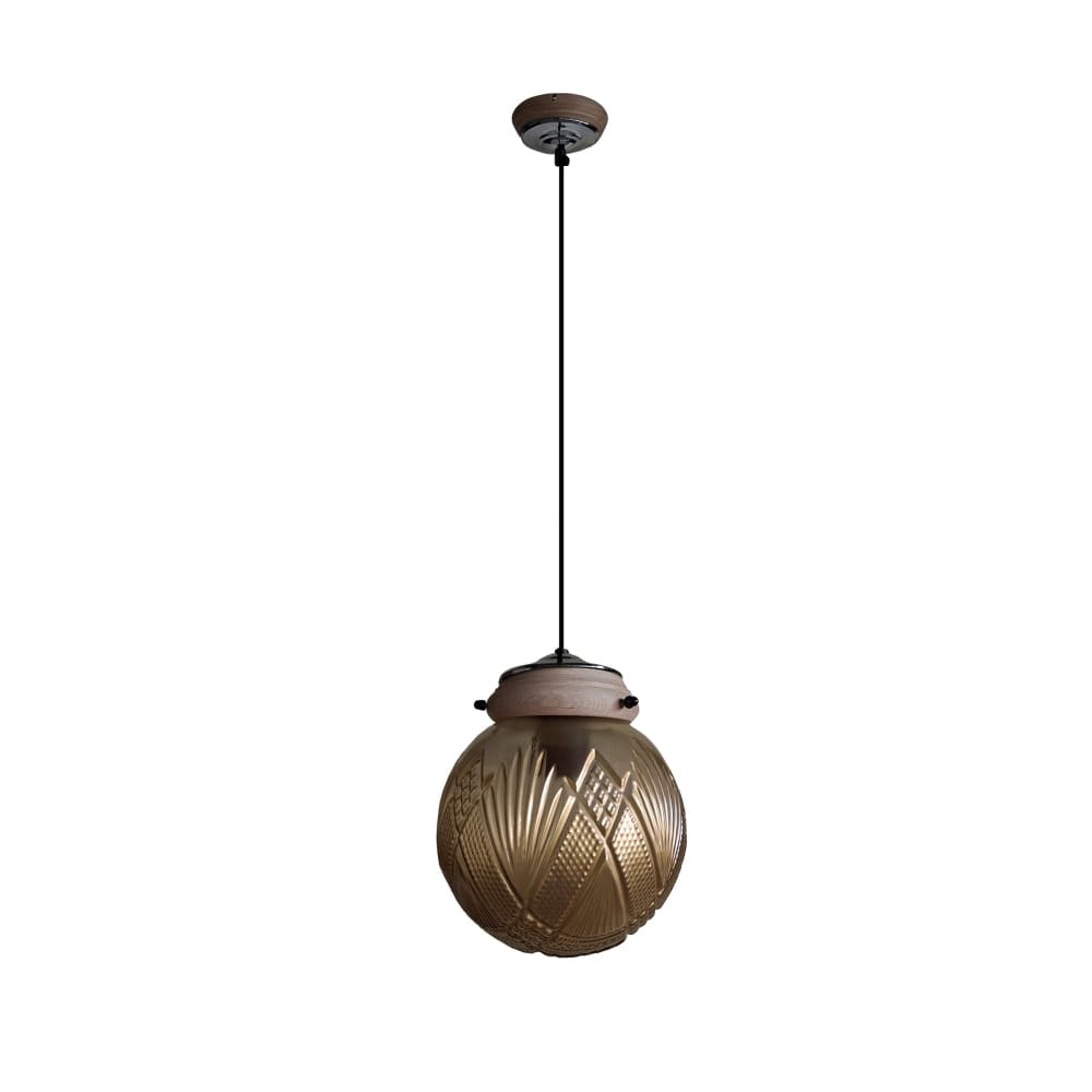 Suspension verre globo naturel or D18cm — vue 4